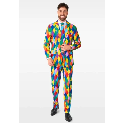 Afbeelding van Suitmeister Harleclown SET Kostuum, Heren, Maat: Large, Multicoloured