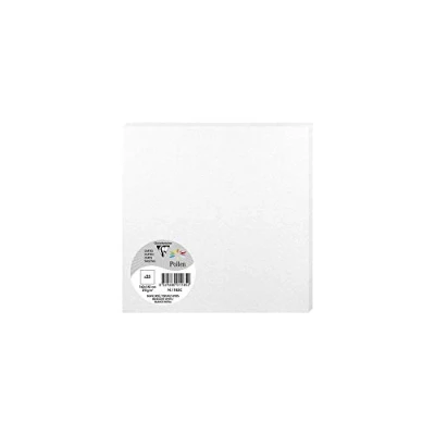 Afbeelding van Clairefontaine 1185C verpakking van 25 afzonderlijke kaarten formaat vierkant 16 x cm 210 g/m² kleur wit glinsterend uitnodigingskaarten voor evenementen en overeenstemming serie pollen premium papier glad