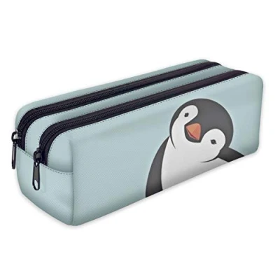 Afbeelding van Etui met 2 compartimenten Toiletry Bag Vanity Case Make up Purse Telefoon Handtas Potlood Houder Penguin [107]