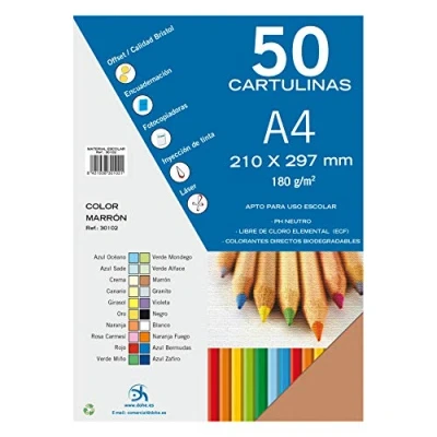 Afbeelding van Dohe Set van 50 bruine A4 kaarten om te knutselen en printen 21 x 29,7 cm 180 g/m² Kantoorbenodigdheden