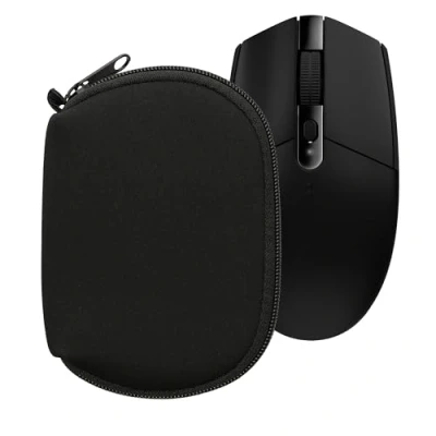 Afbeelding van kwmobile computermuis hoes geschikt voor Logitech G305 LIGHTSPEED hoesje Muis beschermhoes met rits Mouse case van neopreen in zwart