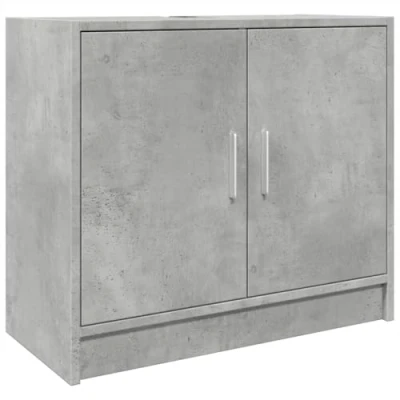 Afbeelding van Wastafelkast 63x29x55 cm bewerkt hout betongrijs