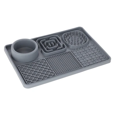 Afbeelding van Kerbl Huisdier likmat grijs, maat XL: 30x20x4cm voor honden