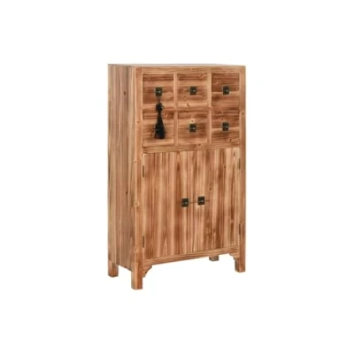 Afbeelding van Ladenkast Home ESPRIT Zwart Natuurlijk Spar Hout MDF Orientaals 63 x 27 101 cm