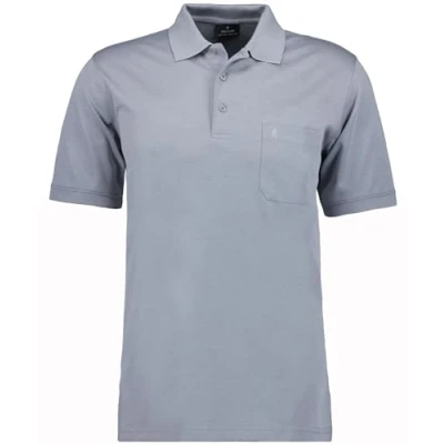 Afbeelding van Ragman Softknit poloshirt voor heren, korte mouwen, antraciet, L