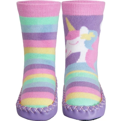 Afbeelding van Playshoes Huisschoenen voor kinderen Eenhoorn Regenboog maat 22 23EU