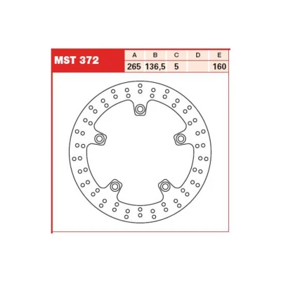 Afbeelding van TRW MST372 Remschijf 265 5