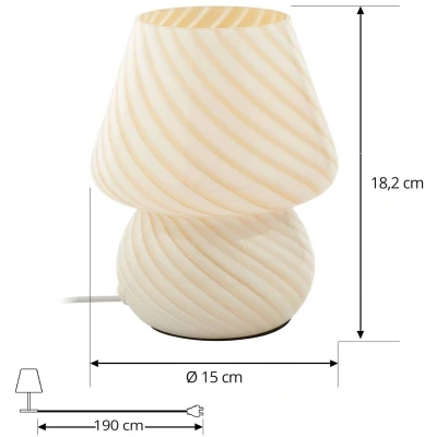 Afbeelding van Lindby Tafellamp 1licht Glas H: 18.2 cm E14 geel, wit