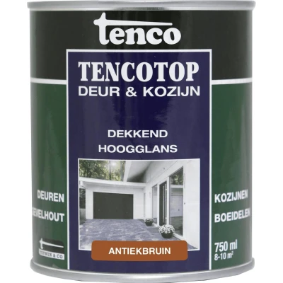 Afbeelding van Tencotop Deur &amp; Kozijn Dekkend Hoogglans Antiekbruin 750 ml