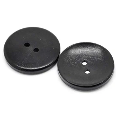 Afbeelding van 16 stuks houten knopen ovaal 5 x 1,3 cm donkerbruin 2 lengtes gaten bruin voor knutselen en naaien scrapbooking