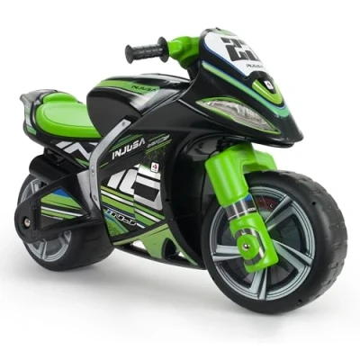 Afbeelding van Injusa Winner Racing XL Motorloopfiets voor kinderen van 4 tot 7 jaar met brede stabiele wielen, draaggreep ouders en sportief design, zwart (niet elektrisch)