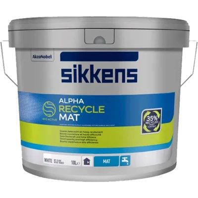 Afbeelding van Sikkens Alpha Recycle Mat 10 liter wit Muurverven
