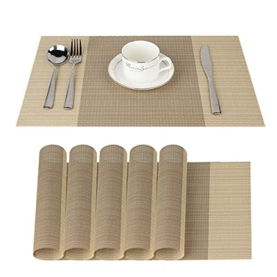 Afbeelding van Fontic Placemat, antislip, afwasbaar, pvc, slijtvast, hittebestendig placemats, placemats voor keuken, set van 6, 30 x 45 cm