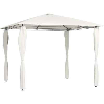 Afbeelding van Prieel met paalhoezen 160 g/m² 3x3x2,6 m crèmekleurig
