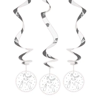 Afbeelding van Decoratie Swirl Communie 3 stuks