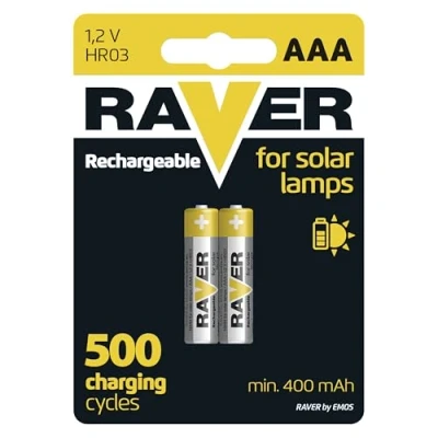 Afbeelding van EMOS Raver Solar AAA Batterij voor zonne verlichting NiMH 1,2 V 400 mAh HR03, 2 stuks
