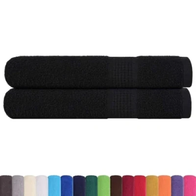 Afbeelding van vidaXL Saunahanddoeken 2 st 80x200 cm 360 g/m² 100% katoen zwart