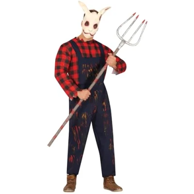 Afbeelding van Guirca Boeren Tirol &amp; Oktoberfest Kostuum Boer Ko Evil Man Blauw, Rood Maat 48 50 Carnavalskleding Verkleedkleding