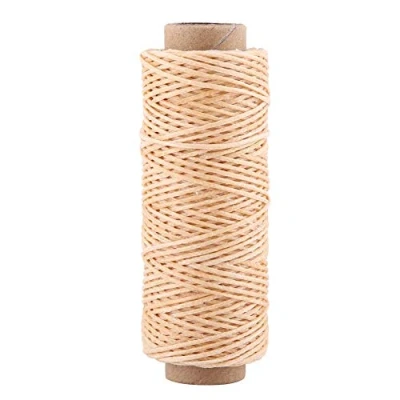 Afbeelding van 150D 50 m 1 mm rollen, naaikoord, gewaxt leer, voor draperie, parels, portemonnee, doe het zelf, naaien, handwerk (beige)