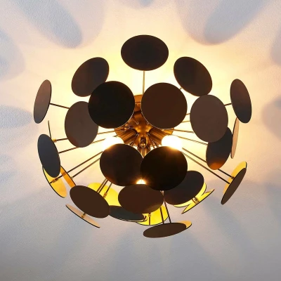 Afbeelding van Lindby plafondlamp 3lichts kunststof, metaal H: 30 cm E14 zwart, goud