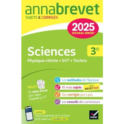 Afbeelding van ANNABREVET 2025 SCIENCES (PHYSIQUE CHIMIE, SVT,