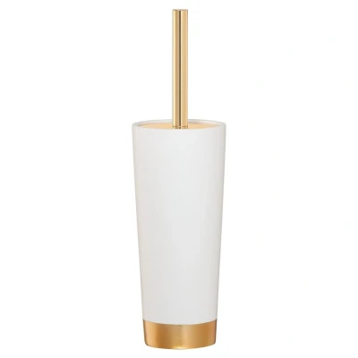Afbeelding van Sealskin Glossy Toiletborstel met houder Polyresin Goud/Wit