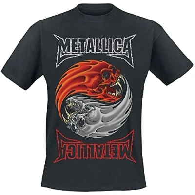 Image de Logo Metallica Yin Yang Hommes noirs ras du cou T shirt: Medium