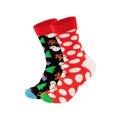 Afbeelding van Happy Socks BIG DOT Snowman GIFT SET Unisex 2 PACK Sokken, Maat: 36 40, Multicolored