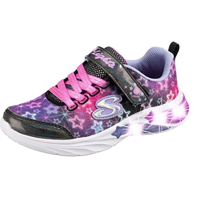 Afbeelding van Skechers Sterrenvonken, sneakers voor meisjes, Black Mesh Multi Trim