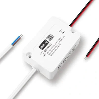 Afbeelding van illuburg Led transformator, 12 V, 20 W, waterdicht, IP67, zonder flikkeren, led, voeding, driver voeding