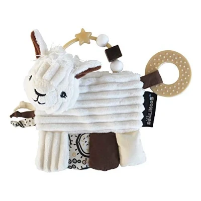 Afbeelding van Les Deglingos Activiteitenrammelaar Lama 22 Cm Wit