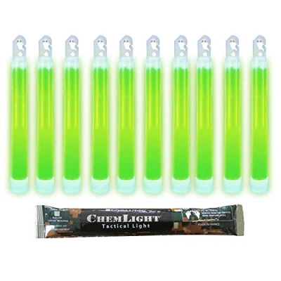 Afbeelding van Cyalume ChemLight Lichtstaaf, groen, 15 cm, zeer helder met 12 uur levensduur (20 stuks), militair kwaliteit, REACH conform