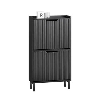 Afbeelding van SoBuy FSR177 SCH Schoenenkast smal met 2 kleppen, 50 x 90 19 cm, zwart