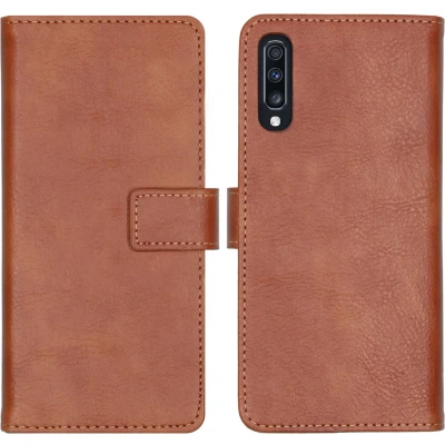 Afbeelding van iMoshion Hoesje Geschikt voor Samsung Galaxy A70 Met Pasjeshouder Luxe Bookcase Bruin