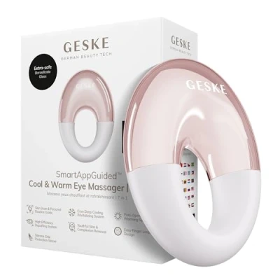 Afbeelding van GESKE Cool &amp; Warm Eye Massager 7 in 1 Multi Action Ogen en gezicht Koelen opwarmen zonder batterij Verstevigen, ontspannen leeglopen Eenvoudig vast te pakken ringontwerp