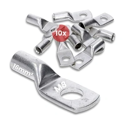 Afbeelding van 10 stuks Kalitec HR16 8 standaard buiskabelschoenen 16 mm² M8 I zonder kijkgat Made in Germany
