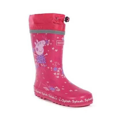 Afbeelding van Regatta Peppasplash Welly Rain unisex kinderboot, Pink Fusion Tropical
