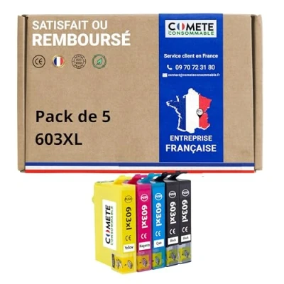 Image de COMETE 603XL 5 Cartouches d&#039;encre Compatibles Epson 603 XL Marque française