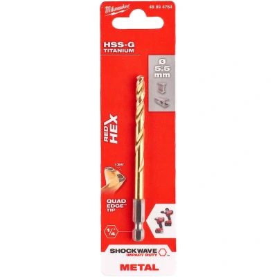 Afbeelding van MILWAUKEE 48894764 SHOCKWAVE HSS TiN metaal boor 5,5mm