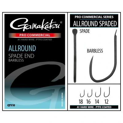 Afbeelding van Gamakatsu Pro Commercial Allround Spade End Barbless 16