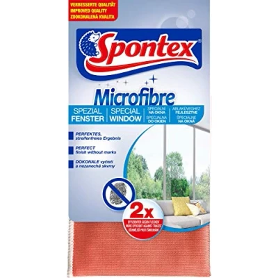 Afbeelding van Spontex Microvezeldoek voor ramen, ideaal streepvrije glasoppervlakken, effectieve reiniging zonder chemicaliën, 30 x cm