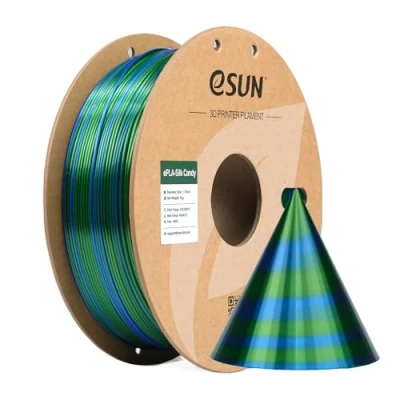Afbeelding van eSUN ePLA Zijde Candy Blauw Groen Filament 1,75mm 1Kg (PLA, 1.75 mm, 1000 g, Veelkleurig), 3D print filamenten, Veelkleurig