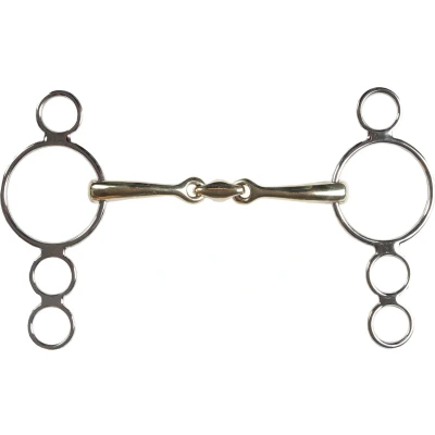 Afbeelding van Horka Pessoa Bit 4 Rings 18mm Dubbelgebroken RVS 12,5cm