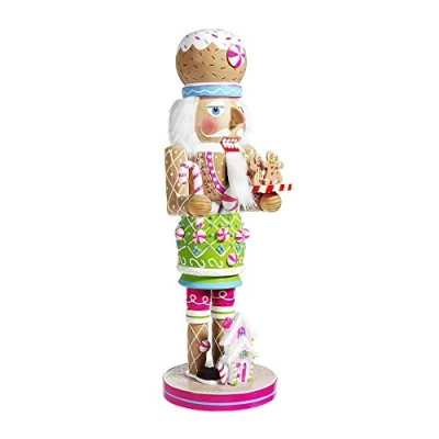 Afbeelding van Kurt S. Adler Notenkraker van hout, peperkoekvorm, 40,6 cm, meerkleurig