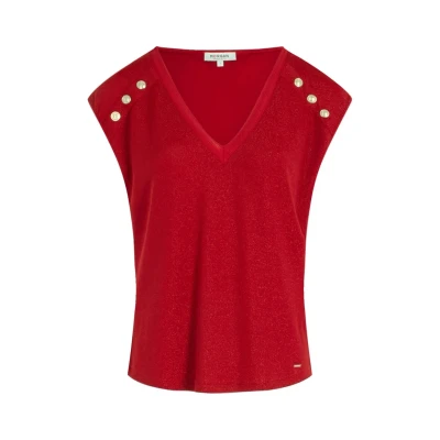 Afbeelding van Morgan Shortsleeved Tshirt print, Dames, Maat: XL, Rouge