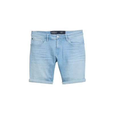 Afbeelding van TOM Tailor Denim Piers SLIM Jeansshort, Heren, Maat: XL, Light bright blue