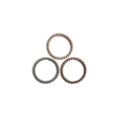 Afbeelding van Mushie Set 3 Siliconen Bijtringen Bracelet Sage/Tuscany/Desert Sand