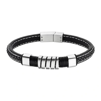 Afbeelding van Lotus Style Herenarmband LS2056 2/1 uit de herencollectie Basic leer, Zilver, Única, Blauwe zirkonia, zirkonia