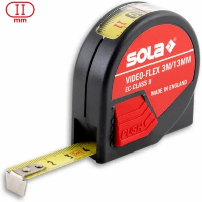 Image de SOLA Video Flex VF 3 m mètre ruban avec fenêtre CE classe 2 rouge/noir 13 mm x 300 cm 4201110185