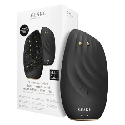 Afbeelding van GESKE SmartAppGuided™ Sonic Thermo Facial Brush &amp; Face Lifter 8 in 1 Huidreiniging anti rimpel Siliconen elektrische reinigingsborstel Gezichtsmassager Reiniging aging